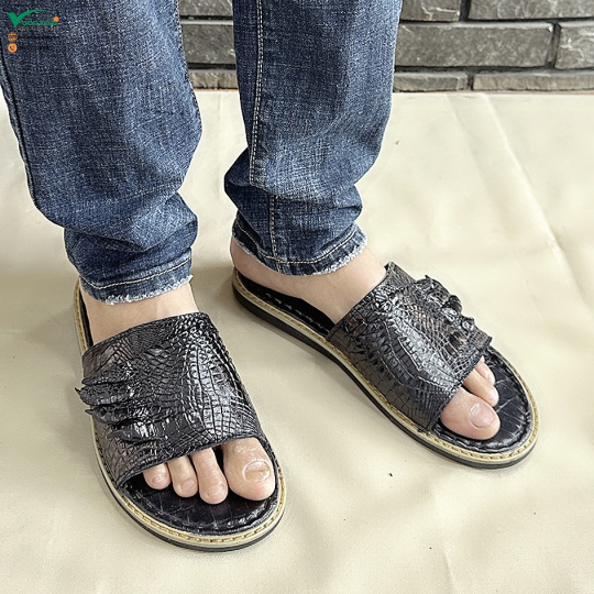 Dép Da Cá Sấu Móng Ngang