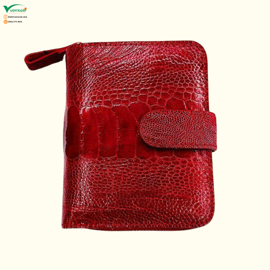 Ví Mini Nữ Da Chân Đà Điểu