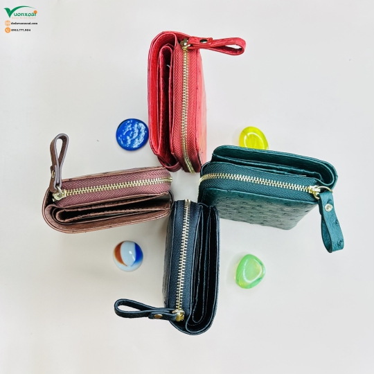 Ví Mini Nữ Da Chân Đà Điểu