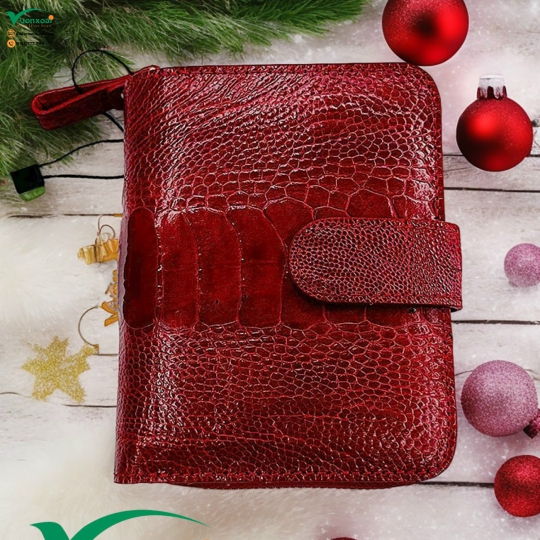 Ví Mini Nữ Da Chân Đà Điểu