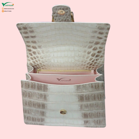 Túi Nữ Da Cá Sấu Bạch Tạng 033T